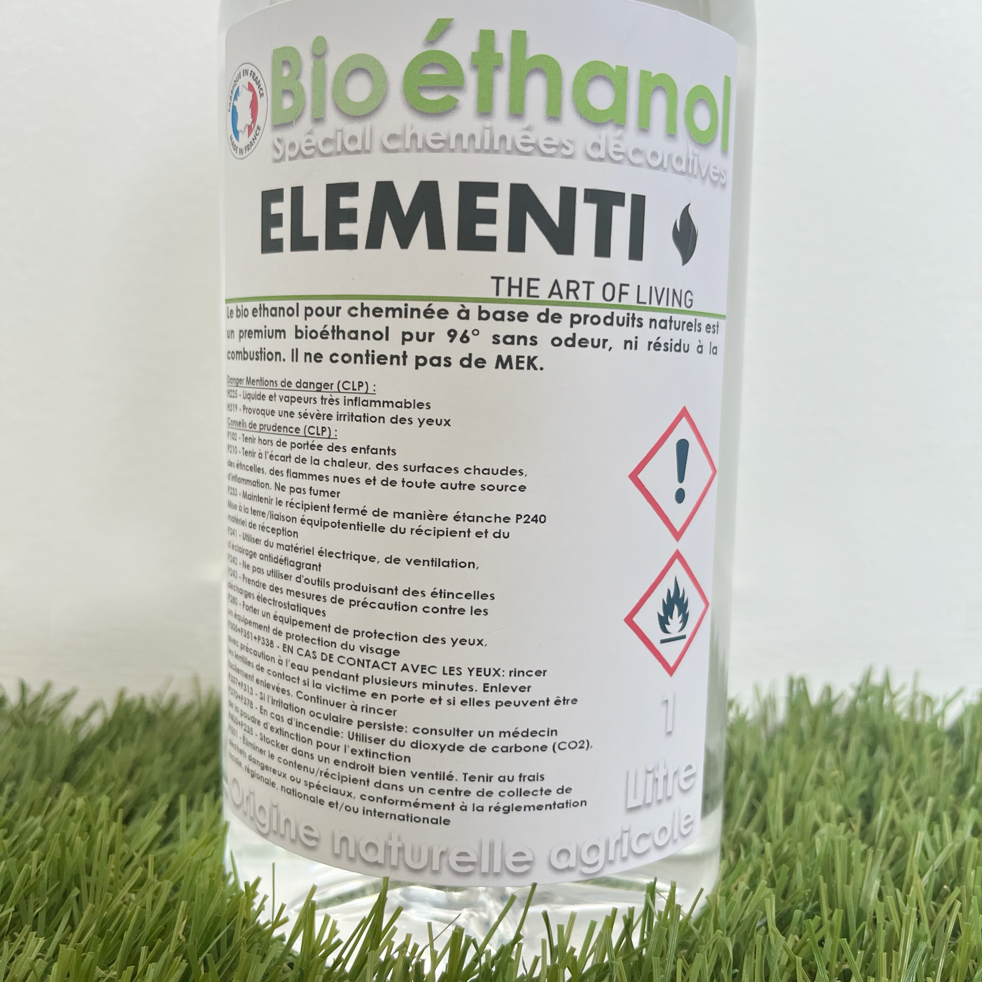 Bioéthanol (1l Bouteille) Liquide Combustible, 1 bouteille