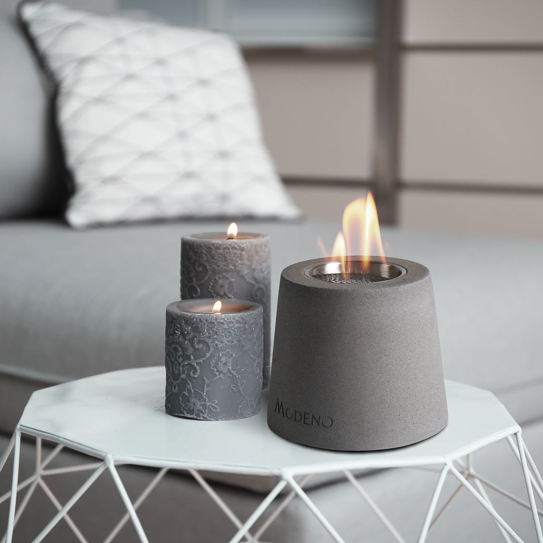 Todeco Cheminée De Table Bioéthanol Portable - Feu D'Ambiance Intérieur Extérieur En Acier Inoxydable