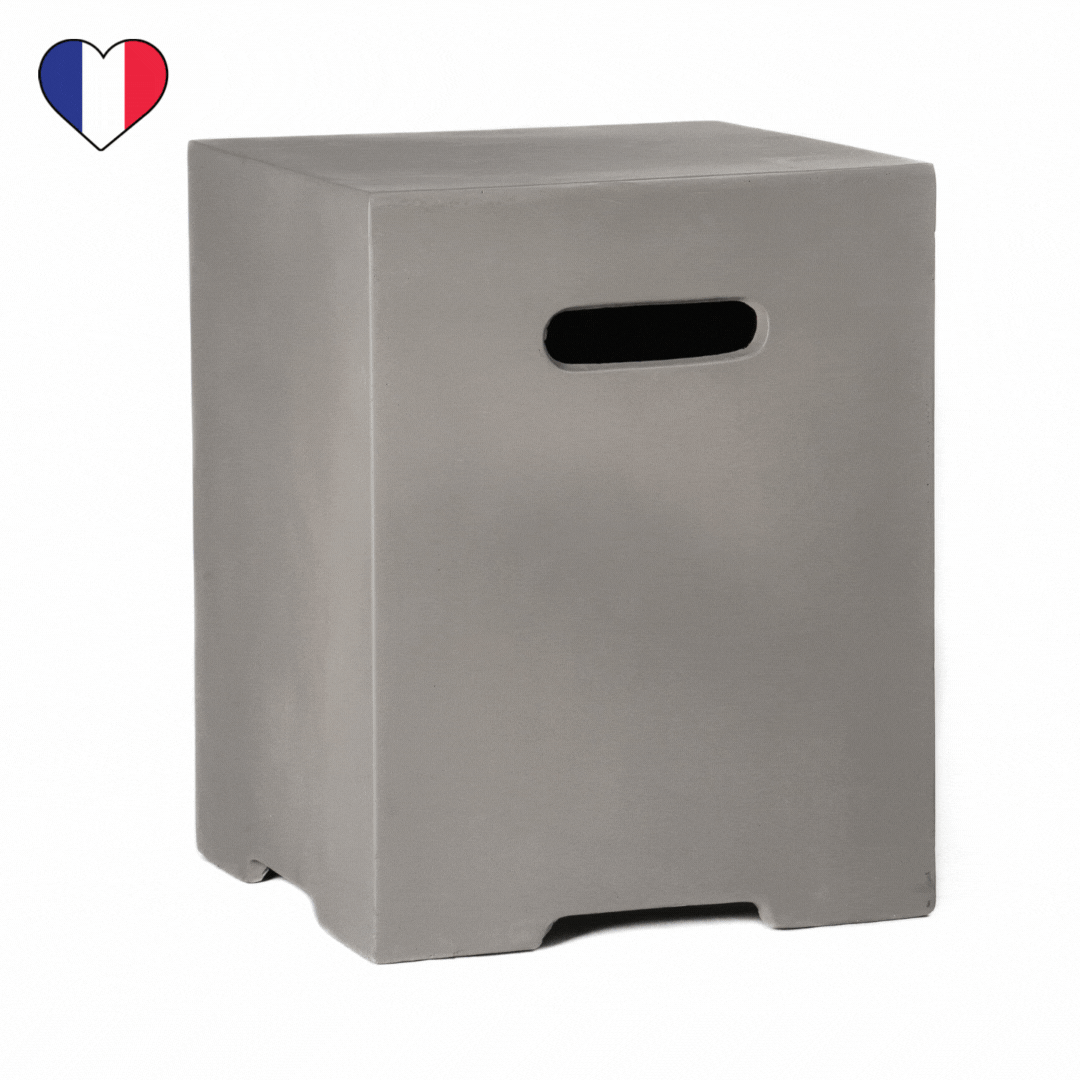 COFFRE DE BOUTEILLE EN BÉTON GRIS